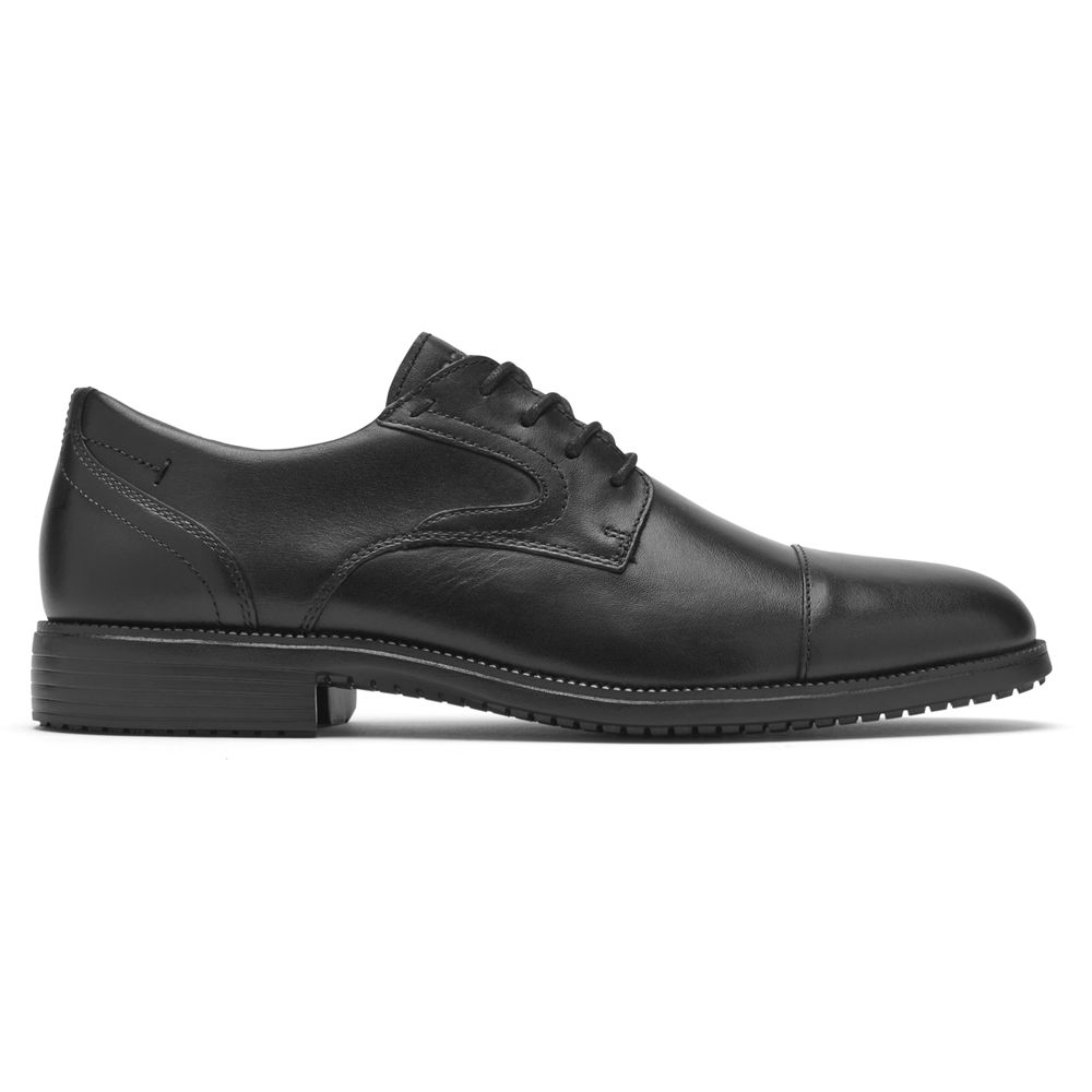 Pantofi Oxford Barbati Rockport Total Motion Dressport Cap Toe Negrii - Romania 2473-GMPIO